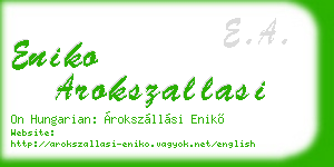 eniko arokszallasi business card